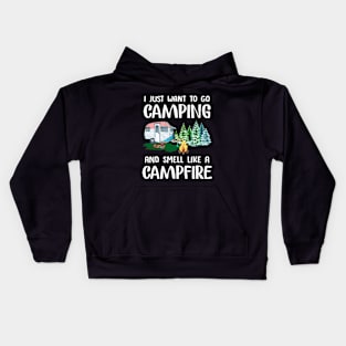 I Just Want To Go Camping And Smell Like A Campfir Kids Hoodie